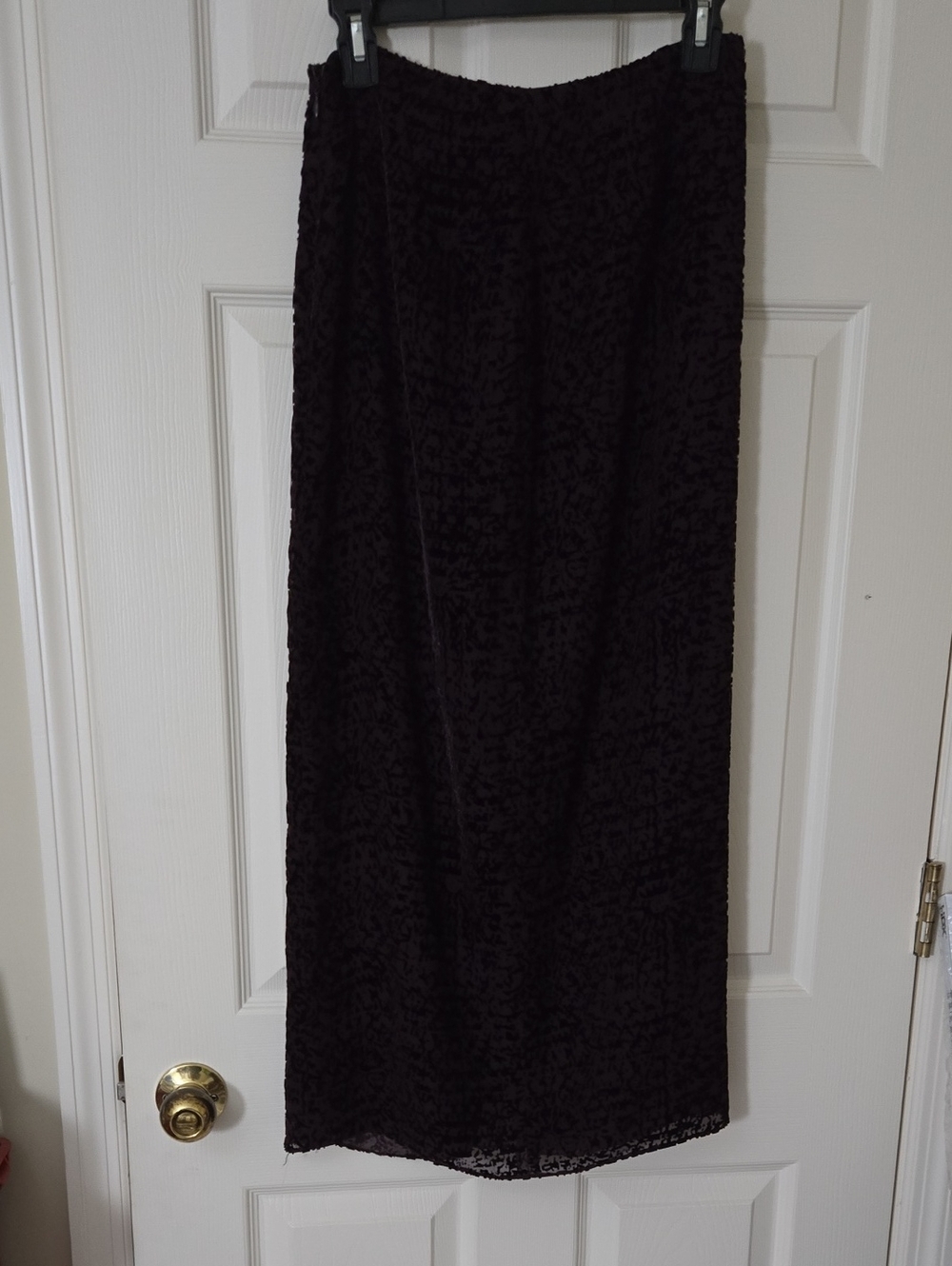 Anne Klein Dark Plum Textured Midi Skirt